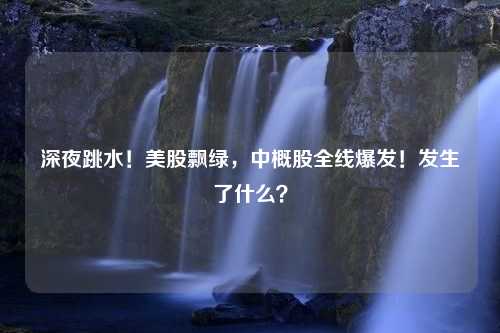 深夜跳水！美股飘绿，中概股全线爆发！发生了什么？