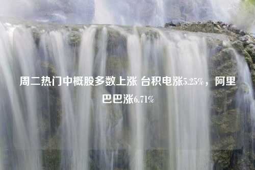 周二热门中概股多数上涨 台积电涨5.25%，阿里巴巴涨6.71%