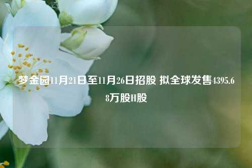 梦金园11月21日至11月26日招股 拟全球发售4395.68万股H股