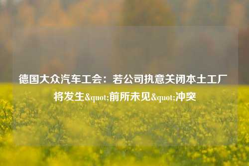 德国大众汽车工会：若公司执意关闭本土工厂 将发生"前所未见"冲突