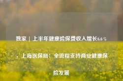 独家 | 上半年健康险保费收入增长6.6％，上海医保局：全流程支持商业健康保险发展