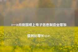 1—10月我国规上电子信息制造业增加值同比增长12.6%