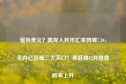 强势美元？离岸人民币汇率再破7.30，年内已连破三大关口！美联储12月降息概率上升