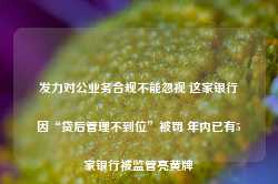 发力对公业务合规不能忽视 这家银行因“贷后管理不到位”被罚 年内已有5家银行被监管亮黄牌