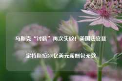 马斯克“讨薪”再次失败！美国法官裁定特斯拉560亿美元薪酬包无效