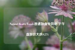 Natural Health Trends普通股盘中异动 下午盘股价大跌9.27%