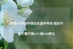 美国OTC市场中国石化盘中异动 临近午盘大幅下挫8.37%报0.518美元