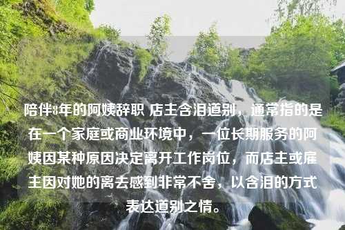 陪伴8年的阿姨辞职 店主含泪道别，通常指的是在一个家庭或商业环境中，一位长期服务的阿姨因某种原因决定离开工作岗位，而店主或雇主因对她的离去感到非常不舍，以含泪的方式表达道别之情。